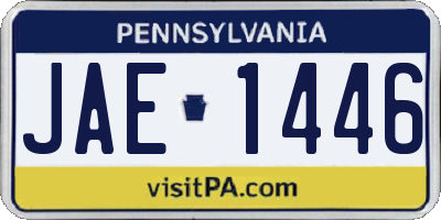 PA license plate JAE1446