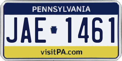 PA license plate JAE1461