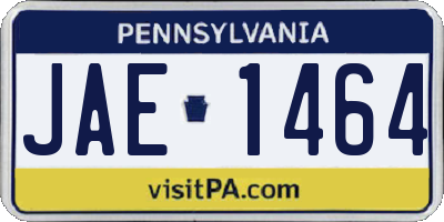 PA license plate JAE1464