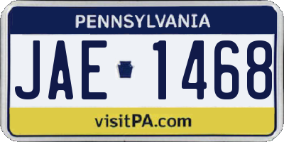PA license plate JAE1468