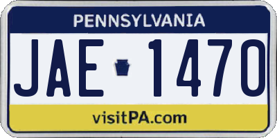 PA license plate JAE1470