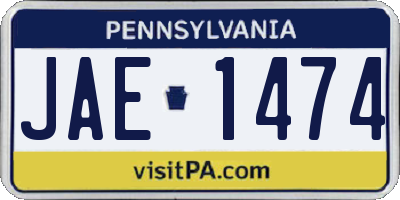 PA license plate JAE1474