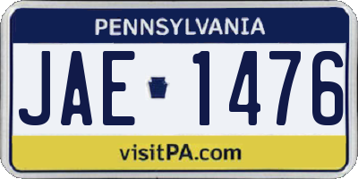 PA license plate JAE1476