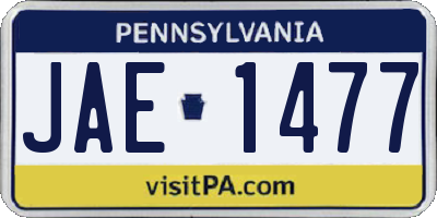 PA license plate JAE1477