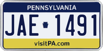 PA license plate JAE1491