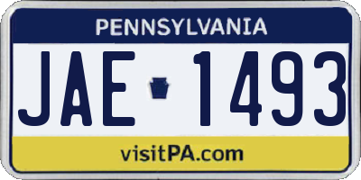 PA license plate JAE1493