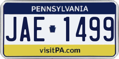 PA license plate JAE1499