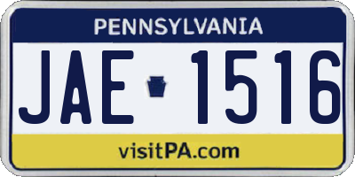 PA license plate JAE1516