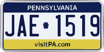 PA license plate JAE1519