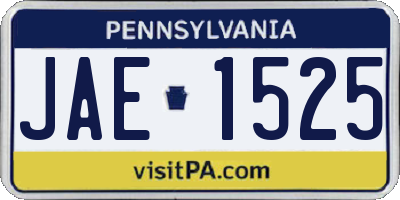 PA license plate JAE1525