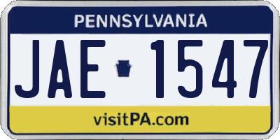 PA license plate JAE1547
