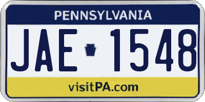 PA license plate JAE1548