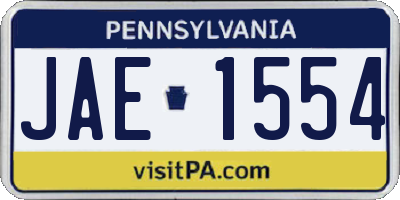 PA license plate JAE1554