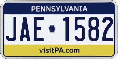 PA license plate JAE1582
