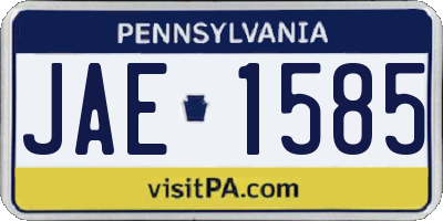 PA license plate JAE1585