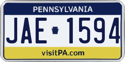 PA license plate JAE1594