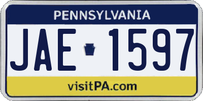 PA license plate JAE1597