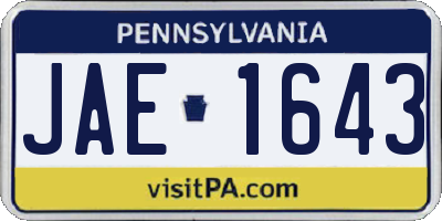 PA license plate JAE1643