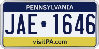 PA license plate JAE1646