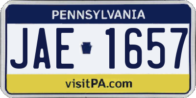 PA license plate JAE1657