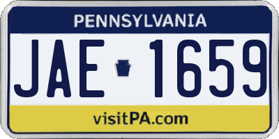 PA license plate JAE1659