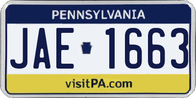 PA license plate JAE1663