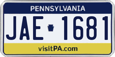 PA license plate JAE1681