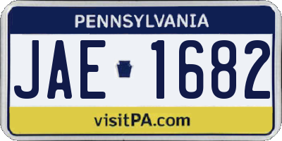 PA license plate JAE1682