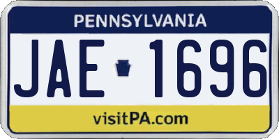 PA license plate JAE1696