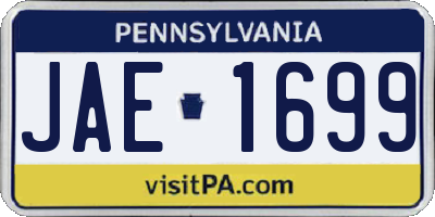 PA license plate JAE1699