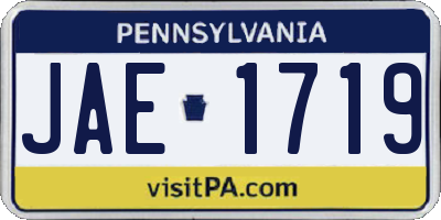 PA license plate JAE1719