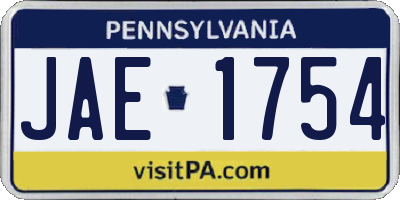 PA license plate JAE1754
