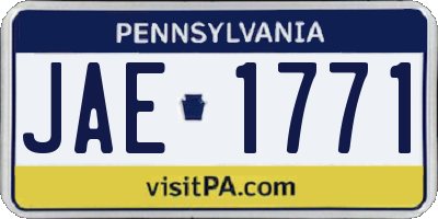 PA license plate JAE1771