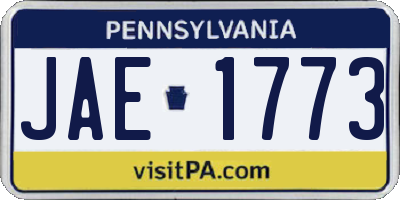 PA license plate JAE1773