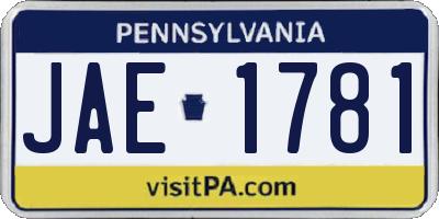 PA license plate JAE1781