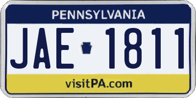 PA license plate JAE1811