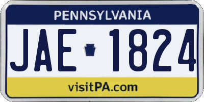 PA license plate JAE1824