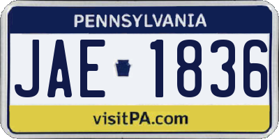 PA license plate JAE1836