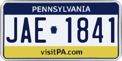 PA license plate JAE1841