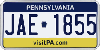 PA license plate JAE1855