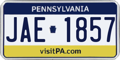 PA license plate JAE1857