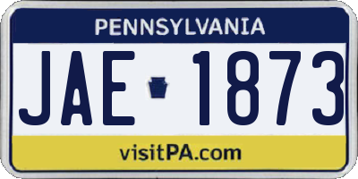 PA license plate JAE1873