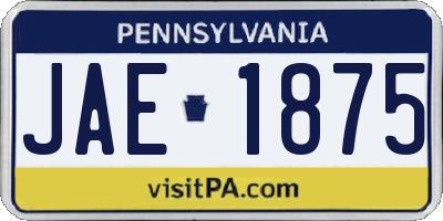 PA license plate JAE1875