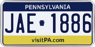PA license plate JAE1886