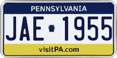 PA license plate JAE1955