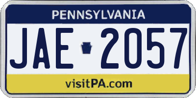 PA license plate JAE2057