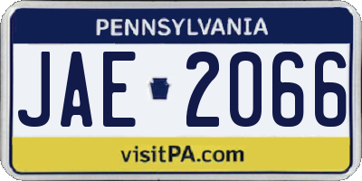 PA license plate JAE2066