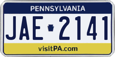 PA license plate JAE2141