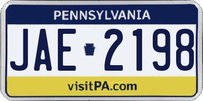 PA license plate JAE2198