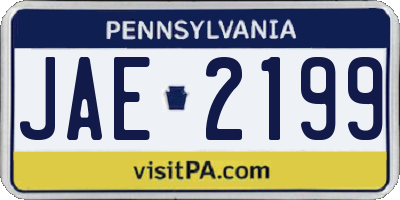 PA license plate JAE2199